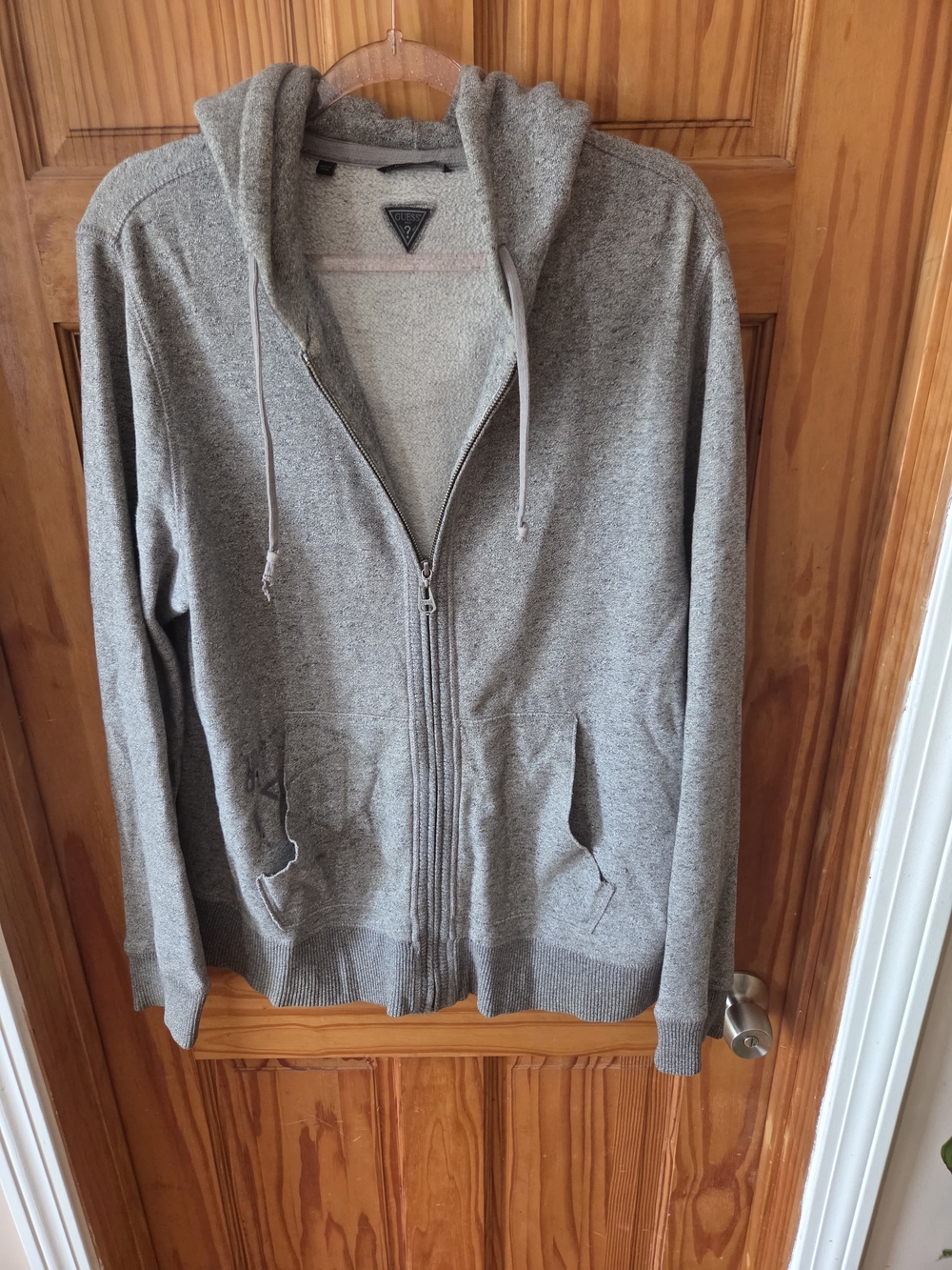 Guess Gray  Men's Zip-Up Hoodie Jacket